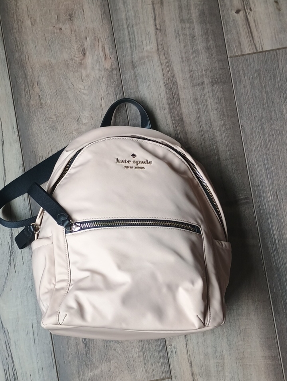 kate spade Pale Pink Nylon Backpack with Black Straps